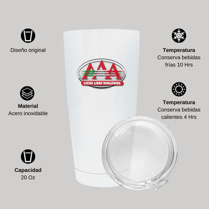 Termo Vaso Térmico 20 Oz Blanco Personalizable Logo