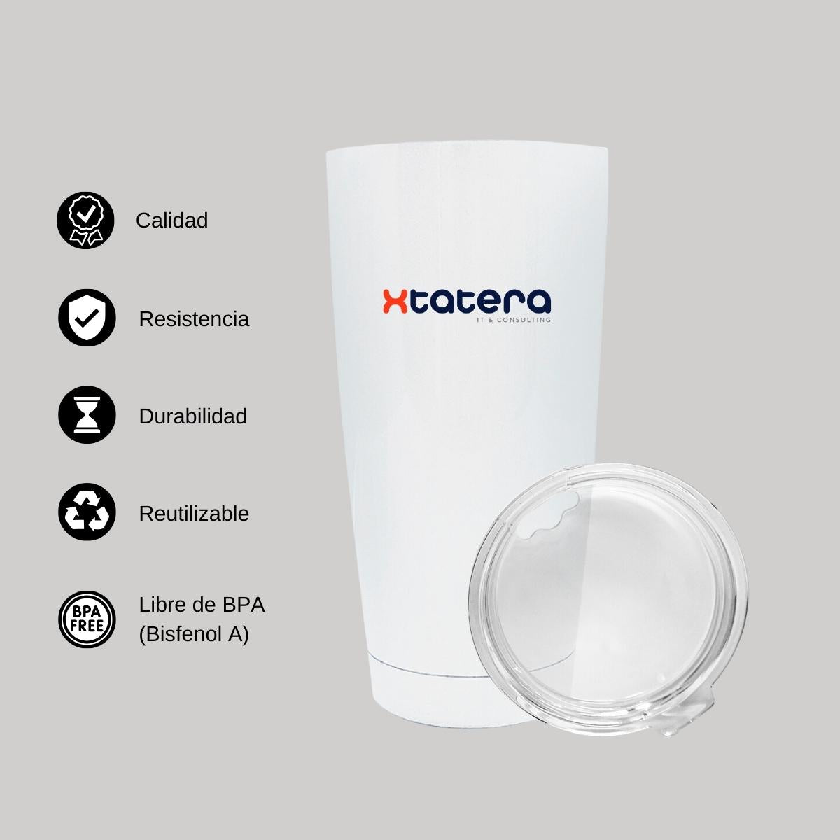 Termo Vaso Térmico 20 Oz Blanco Personalizable Logo
