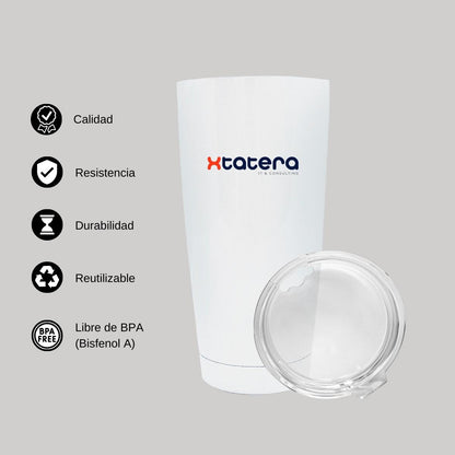 Termo Vaso Térmico 20 Oz Blanco Personalizable Logo