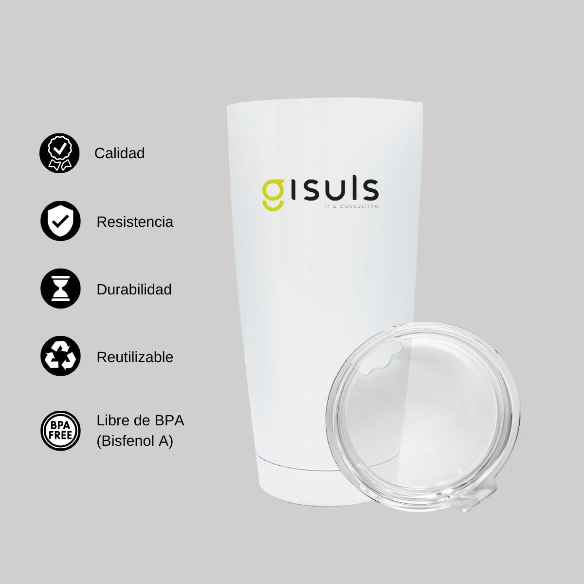 Termo Vaso Térmico 20 Oz Blanco Personalizable Logo