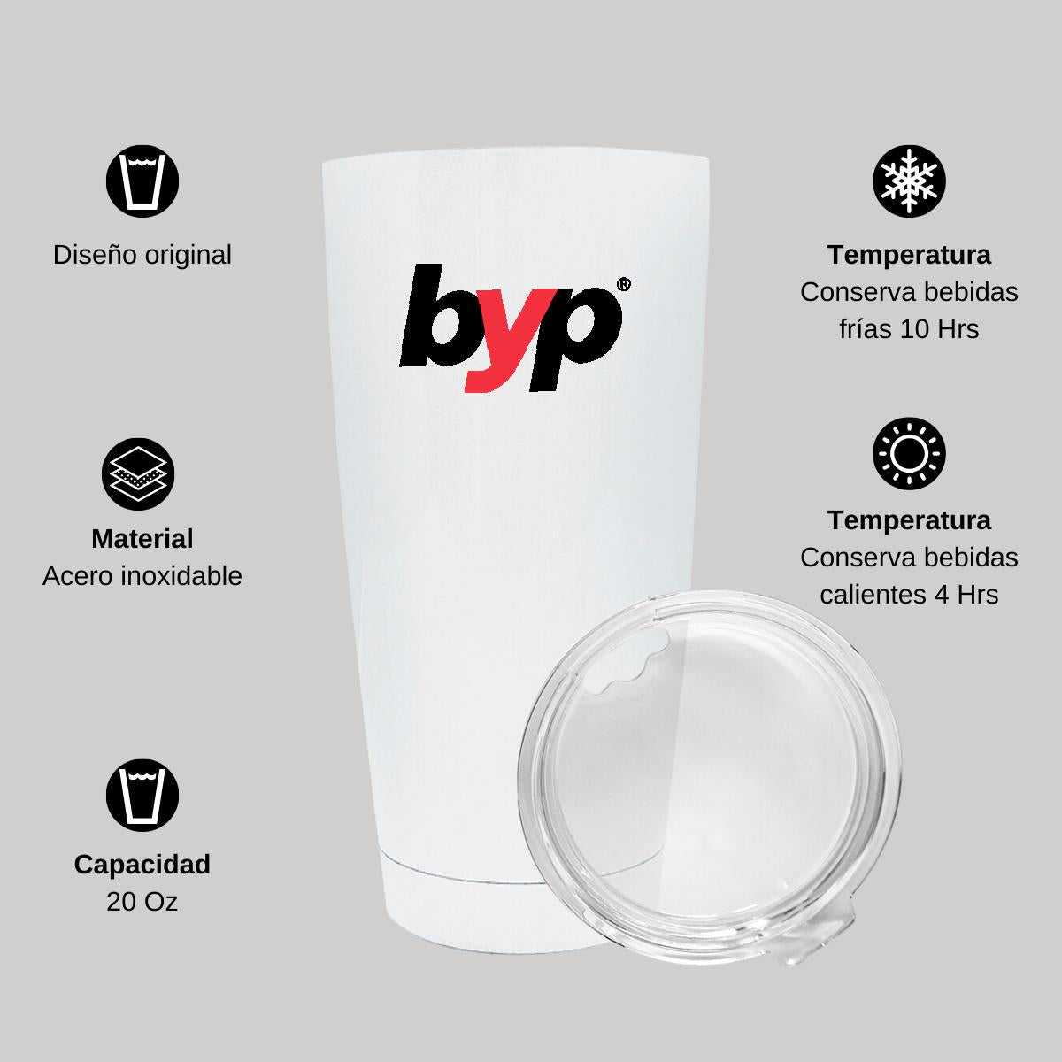 Termo Vaso Térmico 20 Oz Blanco Personalizable Logo