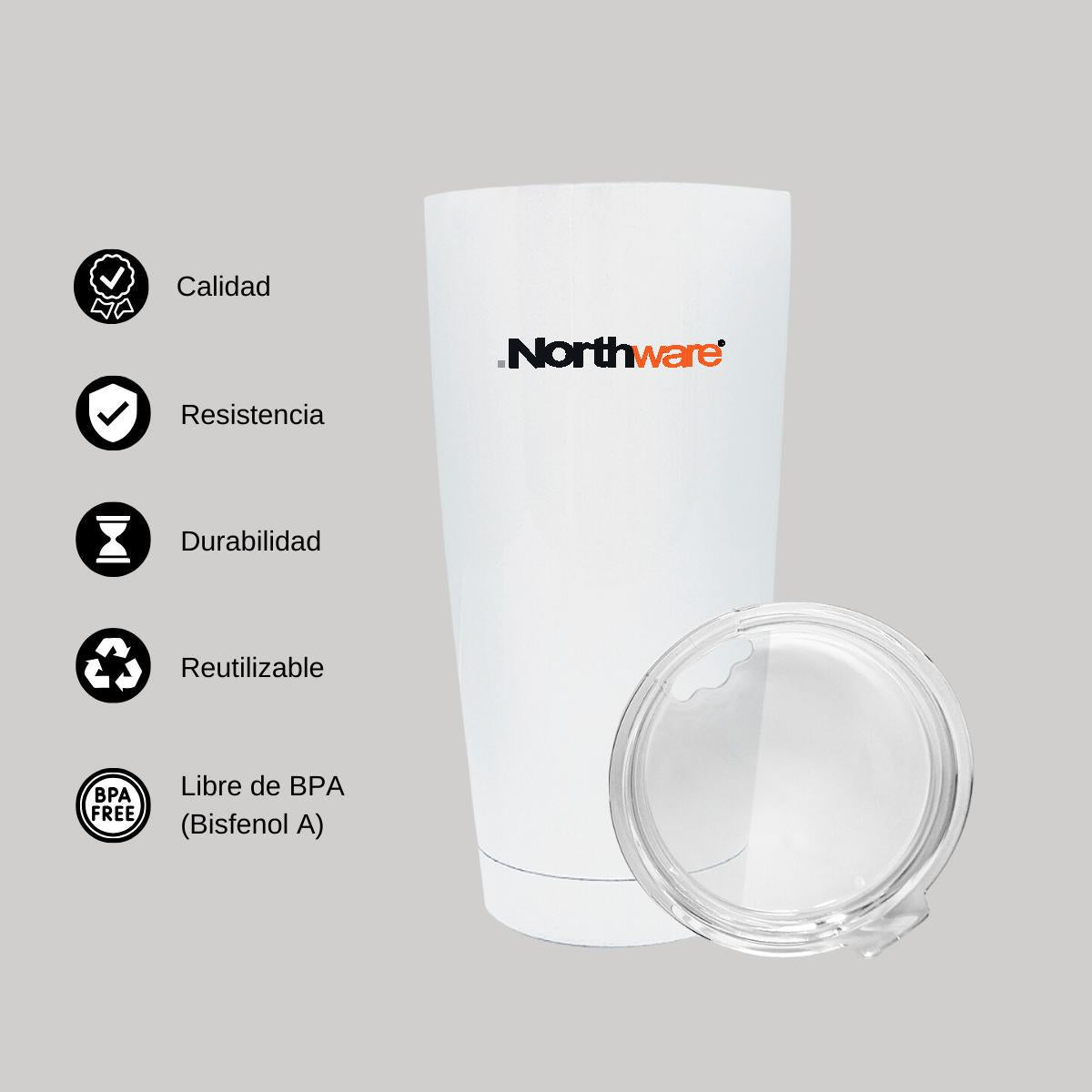 Termo Vaso Térmico 20 Oz Blanco Personalizable Logo