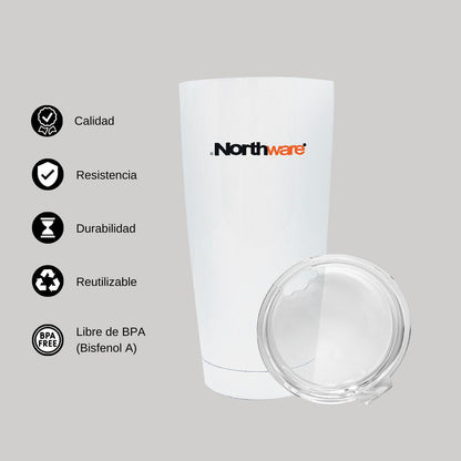 Termo Vaso Térmico 20 Oz Blanco Personalizable Logo