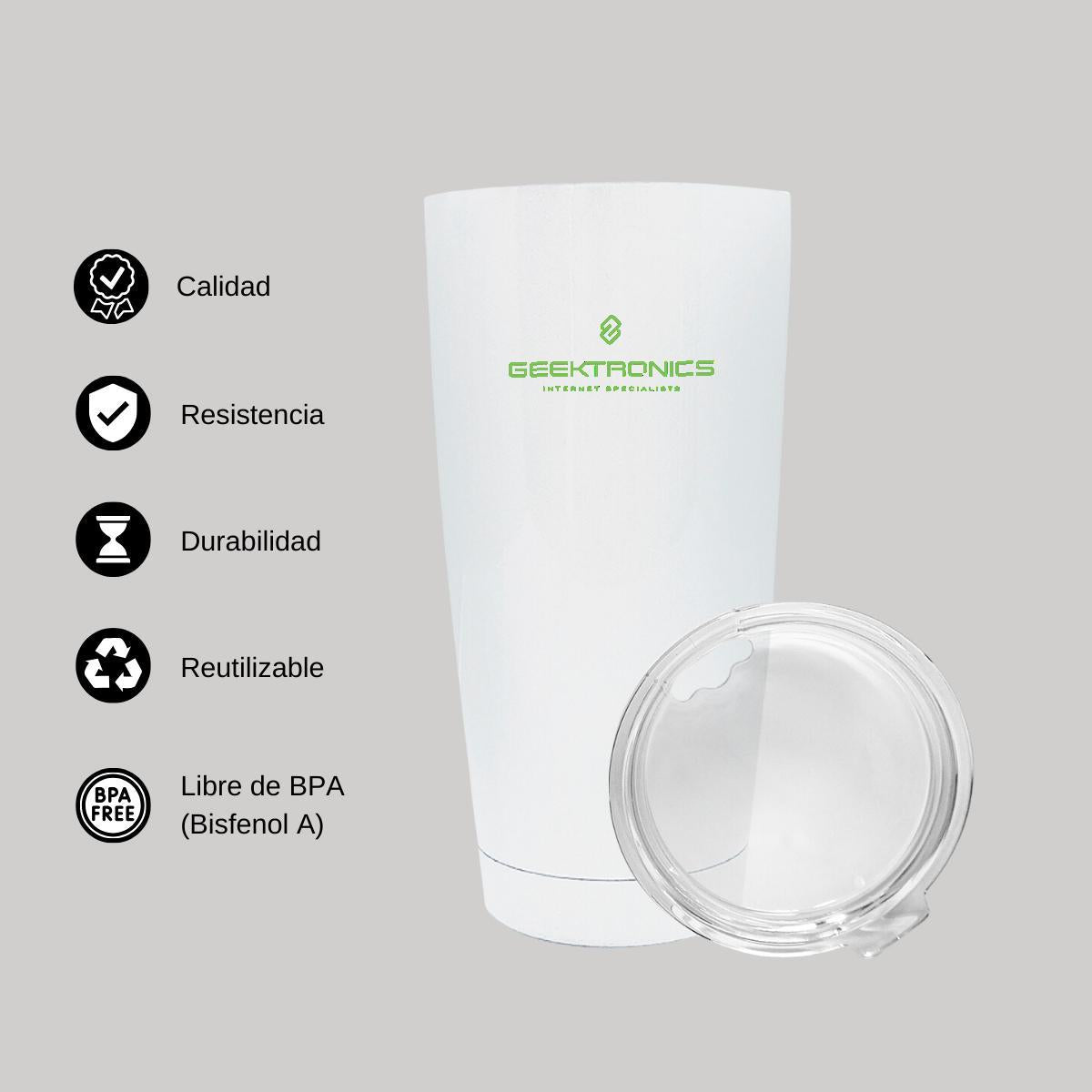 Termo Vaso Térmico 20 Oz Blanco Personalizable Logo