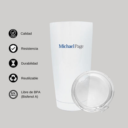 Termo Vaso Térmico 20 Oz Blanco Personalizable Logo
