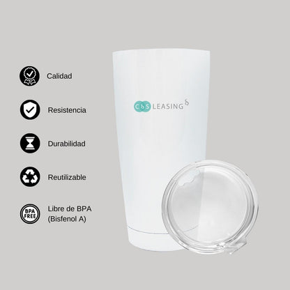 Termo Vaso Térmico 20 Oz Blanco Personalizable Logo