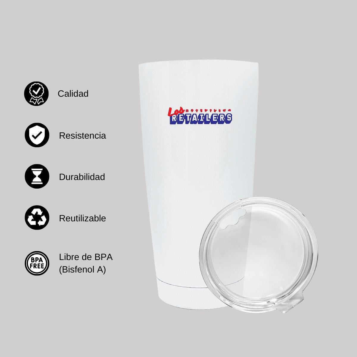 Termo Vaso Térmico 20 Oz Blanco Personalizable Logo