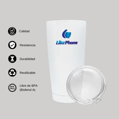 Termo Vaso Térmico 20 Oz Blanco Personalizable Logo