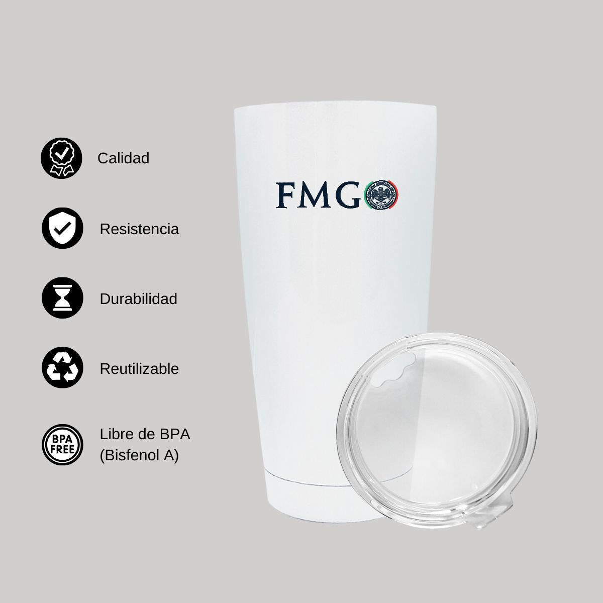 Termo Vaso Térmico 20 Oz Blanco Personalizable Logo