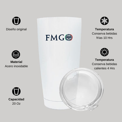 Termo Vaso Térmico 20 Oz Blanco Personalizable Logo