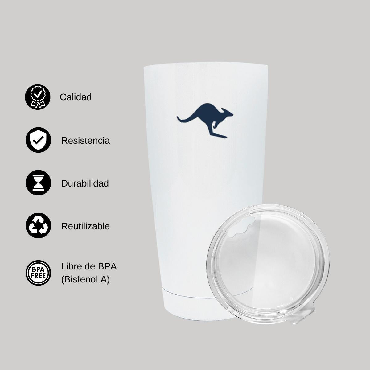Termo Vaso Térmico 20 Oz Blanco Personalizable Logo