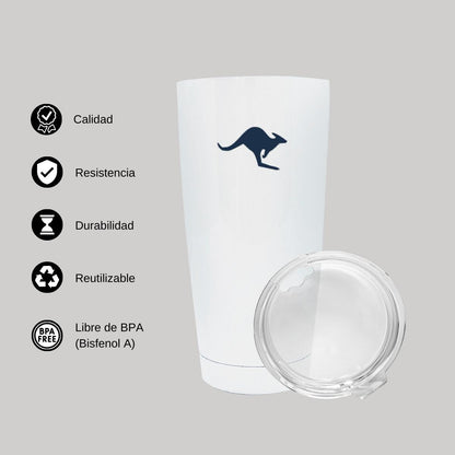 Termo Vaso Térmico 20 Oz Blanco Personalizable Logo