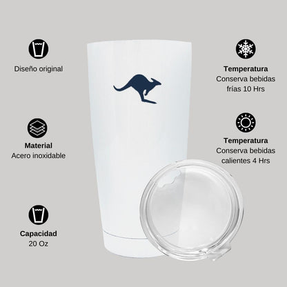 Termo Vaso Térmico 20 Oz Blanco Personalizable Logo