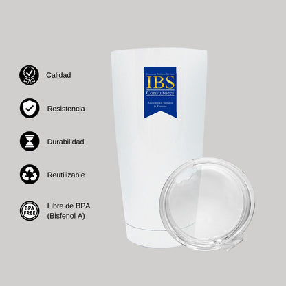 Termo Vaso Térmico 20 Oz Blanco Personalizable Logo