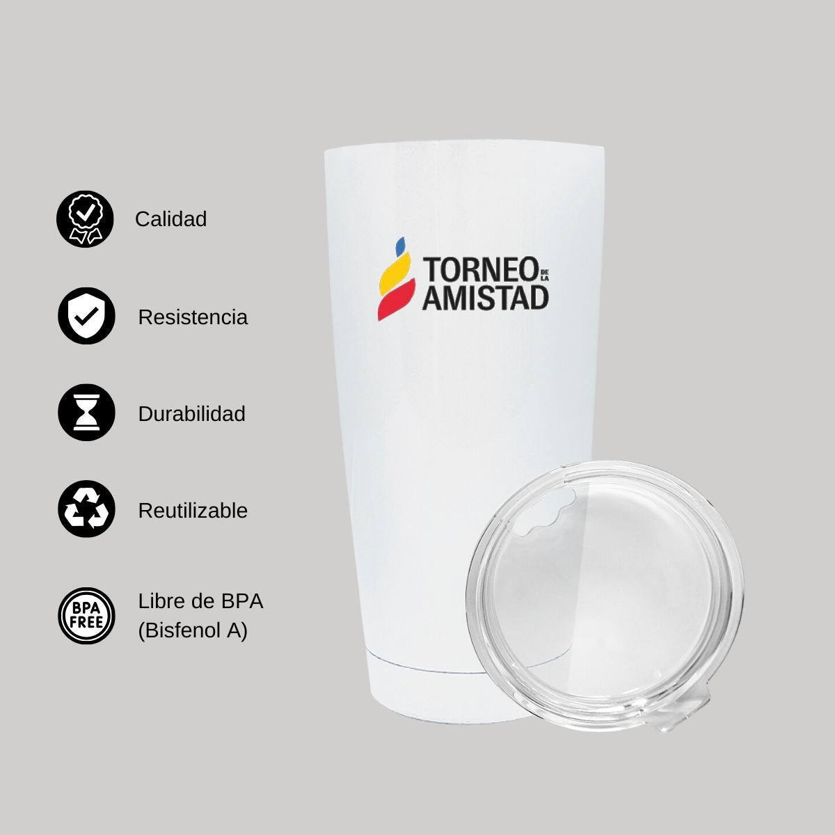 Termo Vaso Térmico 20 Oz Blanco Personalizable Logo