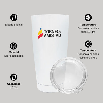 Termo Vaso Térmico 20 Oz Blanco Personalizable Logo