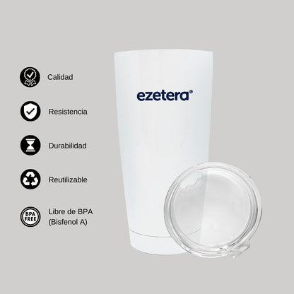 Termo Vaso Térmico 20 Oz Blanco Personalizable Logo