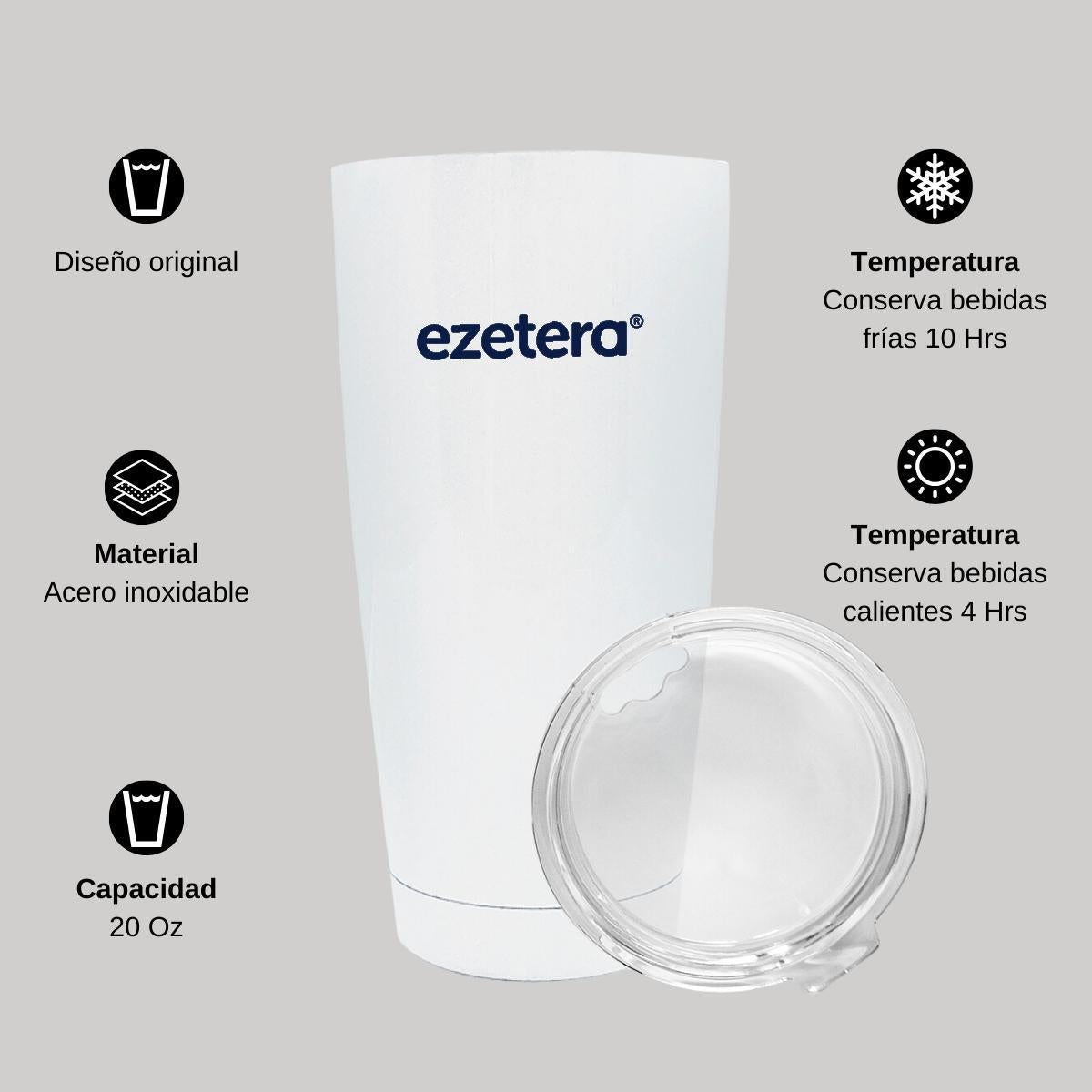 Termo Vaso Térmico 20 Oz Blanco Personalizable Logo