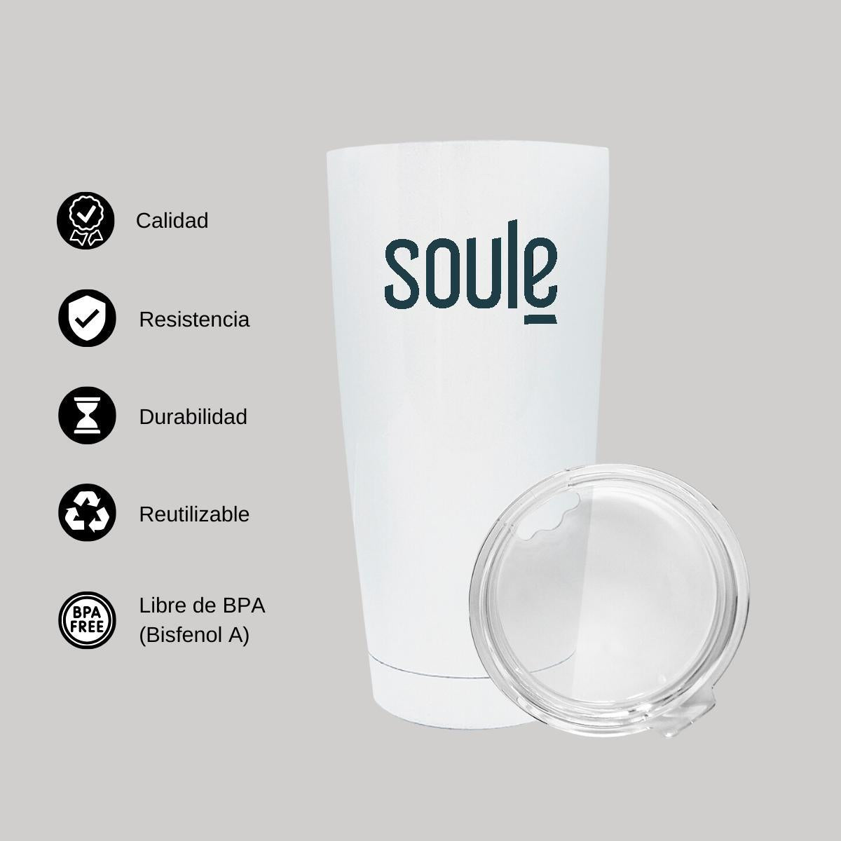 Termo Vaso Térmico 20 Oz Blanco Personalizable Logo