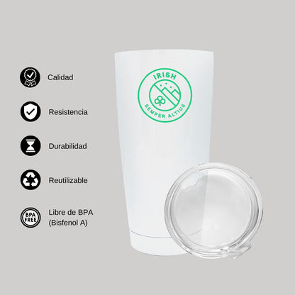 Termo Vaso Térmico 20 Oz Blanco Personalizable Logo