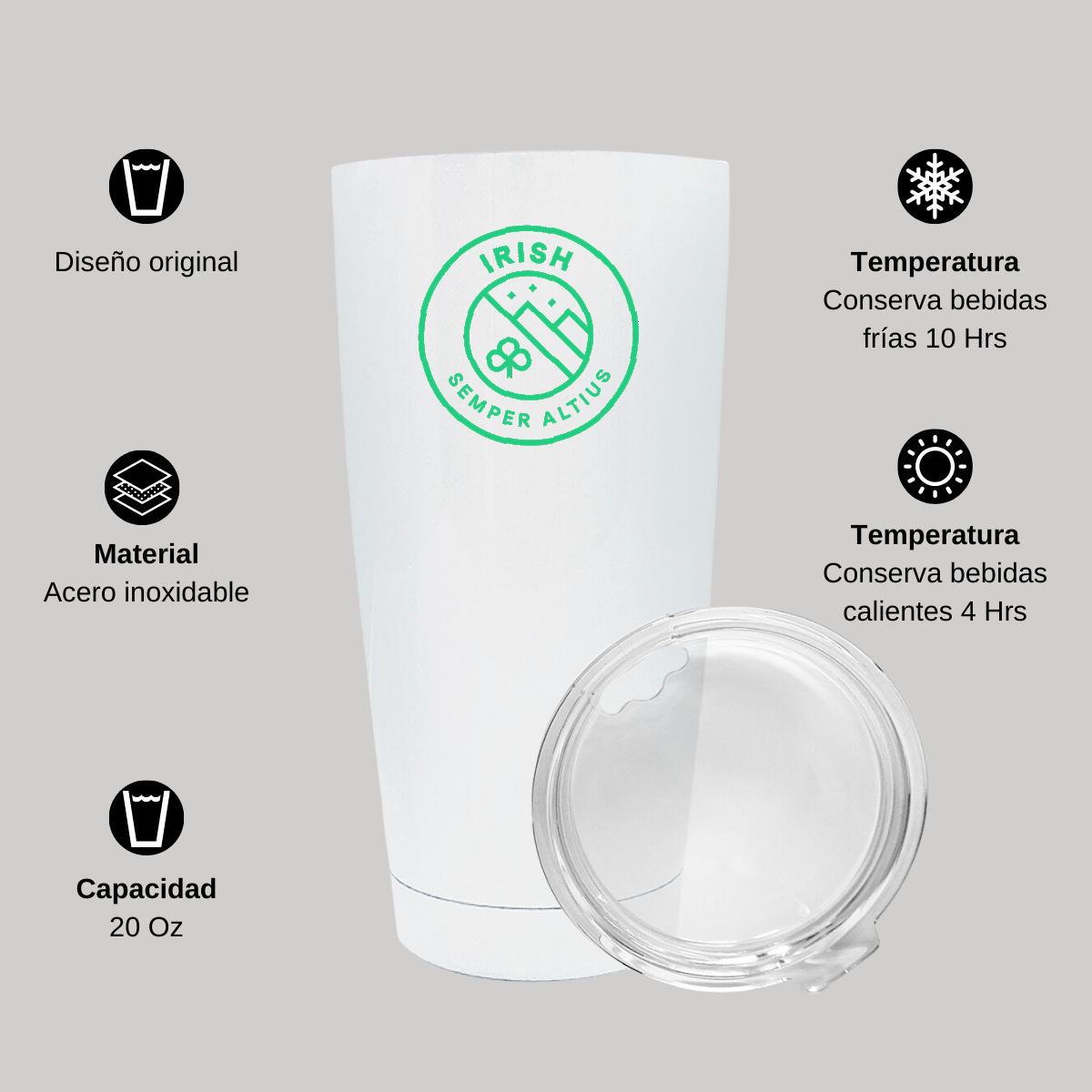 Termo Vaso Térmico 20 Oz Blanco Personalizable Logo