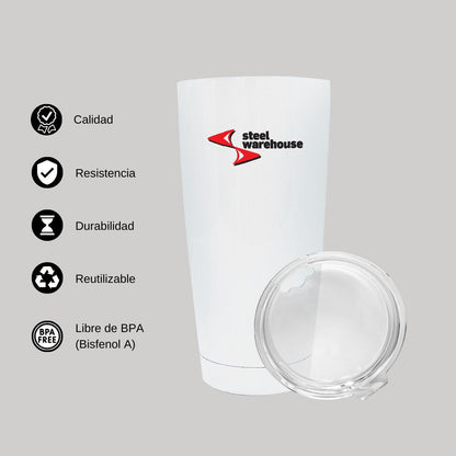 Termo Vaso Térmico 20 Oz Blanco Personalizable Logo