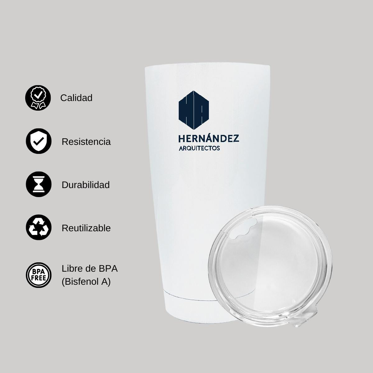 Termo Vaso Térmico 20 Oz Blanco Personalizable Logo