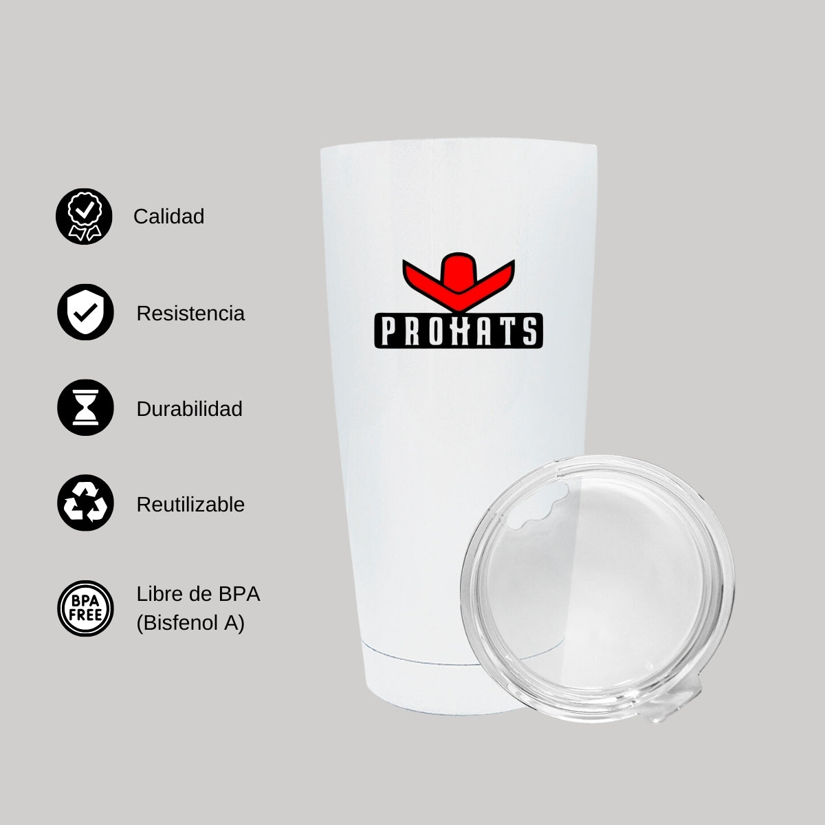 Termo Vaso Térmico 20 Oz Blanco Personalizable Logo
