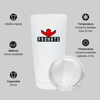 Termo Vaso Térmico 20 Oz Blanco Personalizable Logo