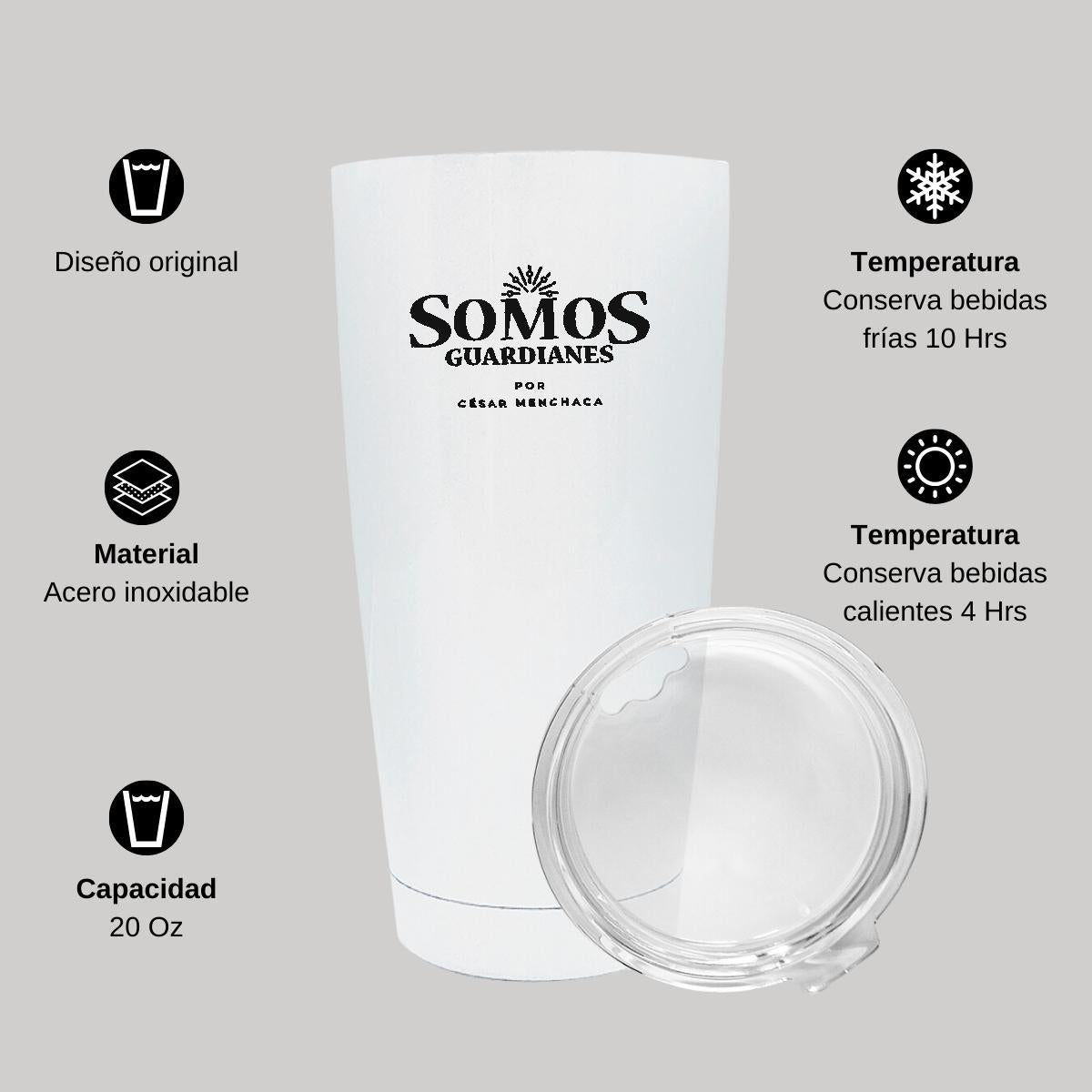 Termo Vaso Térmico 20 Oz Blanco Personalizable Logo