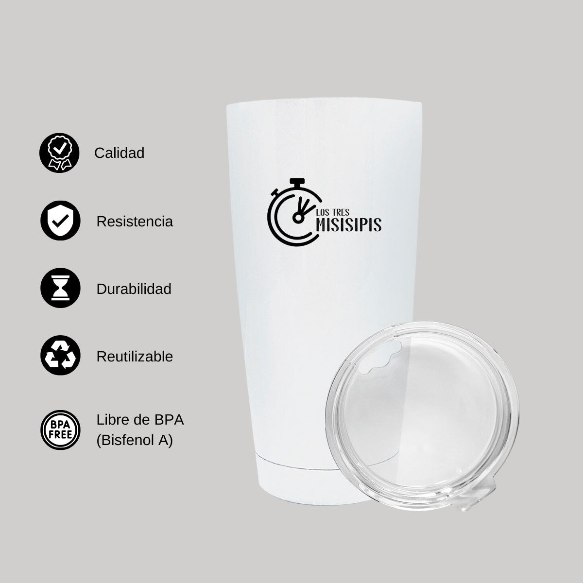 Termo Vaso Térmico 20 Oz Blanco Personalizable Logo