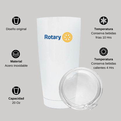 Termo Vaso Térmico 20 Oz Blanco Personalizable Logo