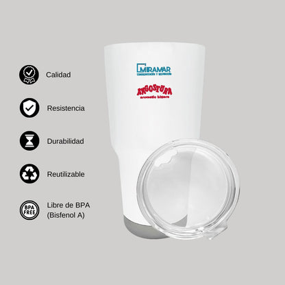 Termo Vaso Térmico 30 Oz Blanco Personalizable Logo