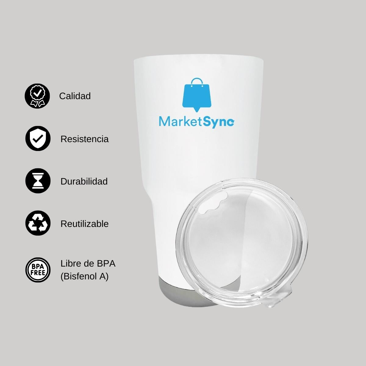 Termo Vaso Térmico 30 Oz Blanco Personalizable Logo
