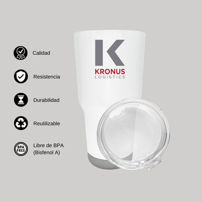 Termo Vaso Térmico 30 Oz Blanco Personalizable Logo