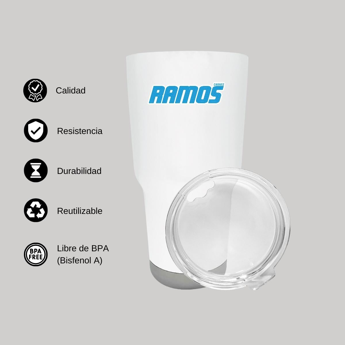 Termo Vaso Térmico 30 Oz Blanco Personalizable Logo
