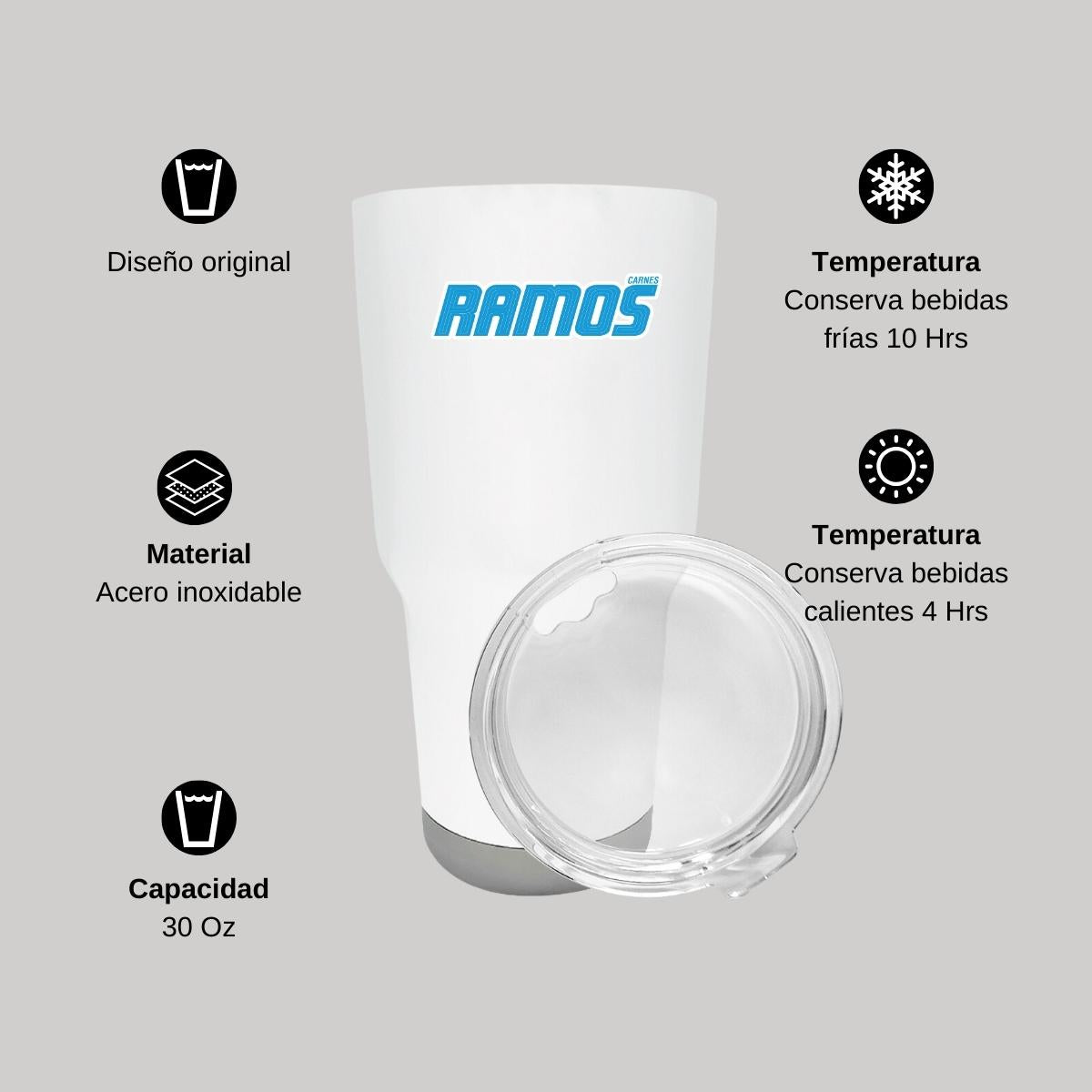 Termo Vaso Térmico 30 Oz Blanco Personalizable Logo