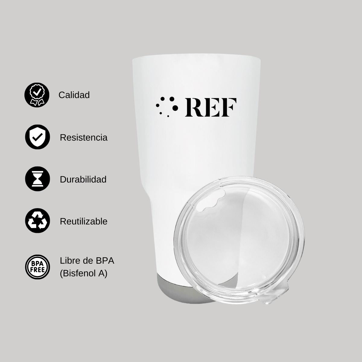 Termo Vaso Térmico 30 Oz Blanco Personalizable Logo