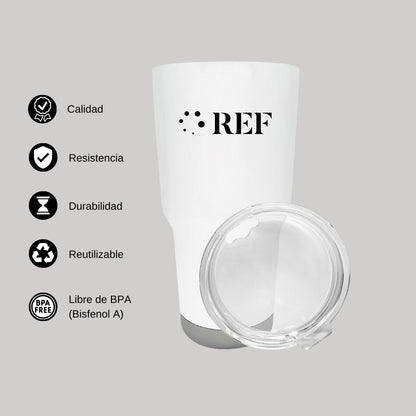 Termo Vaso Térmico 30 Oz Blanco Personalizable Logo