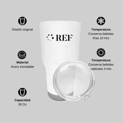 Termo Vaso Térmico 30 Oz Blanco Personalizable Logo
