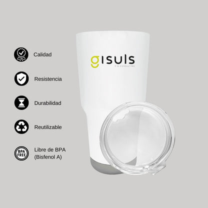 Termo Vaso Térmico 30 Oz Blanco Personalizable Logo