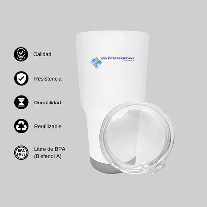 Termo Vaso Térmico 30 Oz Blanco Personalizable Logo