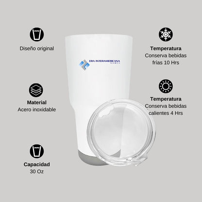Termo Vaso Térmico 30 Oz Blanco Personalizable Logo