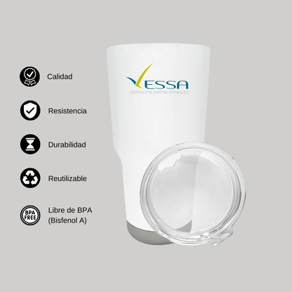 Termo Vaso Térmico 30 Oz Blanco Personalizable Logo