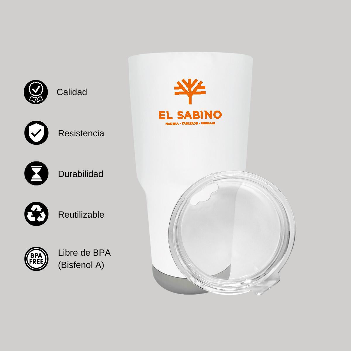Termo Vaso Térmico 30 Oz Blanco Personalizable Logo