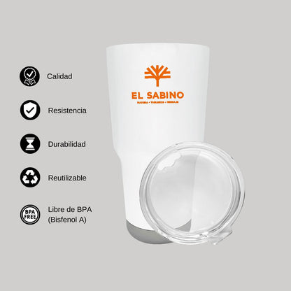 Termo Vaso Térmico 30 Oz Blanco Personalizable Logo