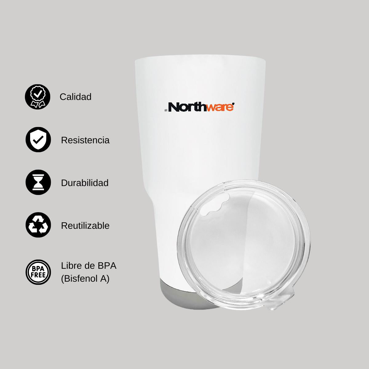 Termo Vaso Térmico 30 Oz Blanco Personalizable Logo