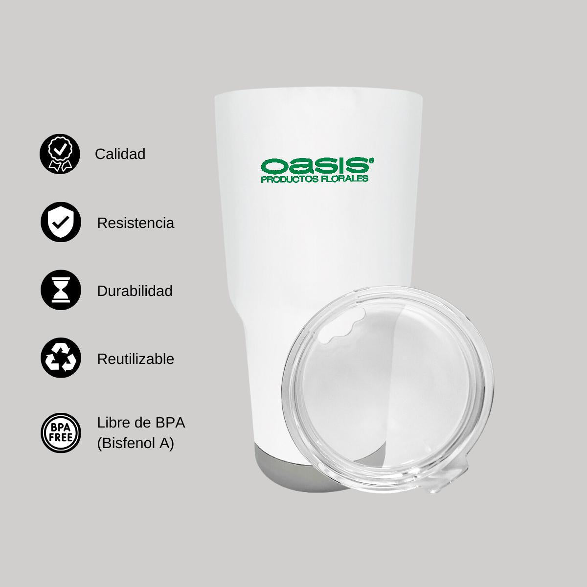 Termo Vaso Térmico 30 Oz Blanco Personalizable Logo