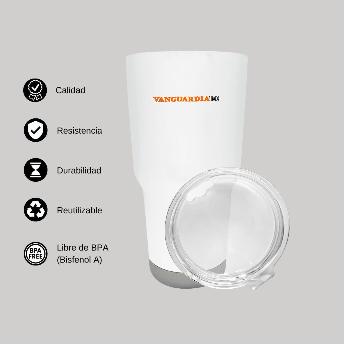 Termo Vaso Térmico 30 Oz Blanco Personalizable Logo