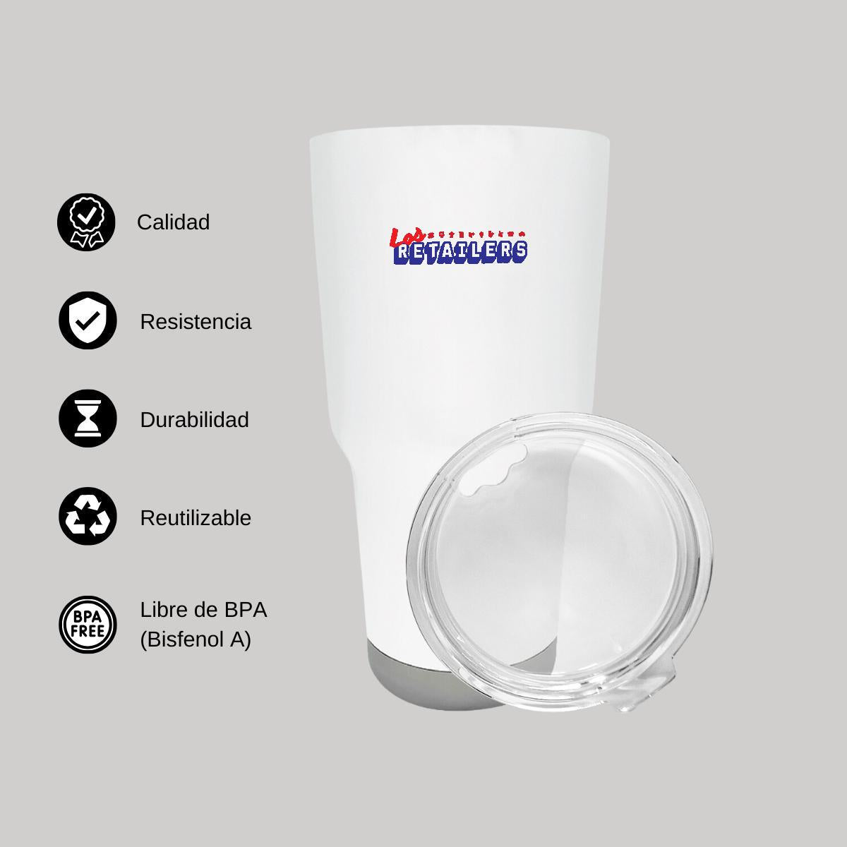 Termo Vaso Térmico 30 Oz Blanco Personalizable Logo